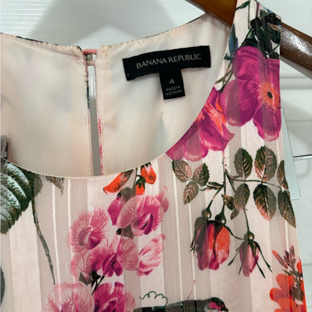 Banana Republic Sleeveless Midi Dress, Beautiful Spring Print, Size 4